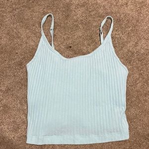 Sky blue ribbed tank. Cropped, worn once. Old Navy woman’s US small
